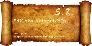Sáska Krisztián névjegykártya